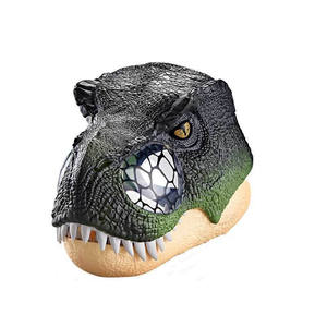 Masque de dinosaure Velociraptor amélioré pour Halloween, Costume de fête en Latex, masque de tête d'animal Dino