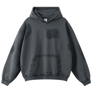 Haute qualité personnalisé couleurs unies en relief brodé perlé 100% coton pull à capuche pour unisexe automne - Product Image 6