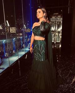 FANCY <b>PARTY</b> WEAR RUFFLE LEHENGA AND BLOUSE WITH ATTACHED DUPATTA - Product Image 5