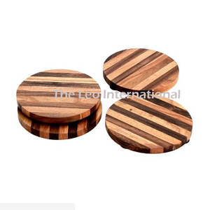 Posavasos Cuadrados de Vidrio y Madera, Juego de 4 Posavasos Decorativos de Estilo Nórdico, Lujosos y Portátiles - Product Image 2