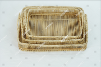 Meilleure nouvelle collection de paniers de service et de rangement pour fruits en bambou, faits à la main, naturels, multifonctionnels, durables, écologiques, décoration d'intérieur