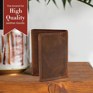 Portefeuille en cuir portefeuille protégé avec plusieurs porte-cartes ton effet vintage marron portefeuille en cuir pleine fleur pour hommes - Product Image 3