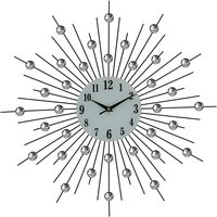 Horloge murale décorative en fer à cadran à aiguilles en quartz, style antique, simple face, pour cuisine, chambre, salon, bureau à domicile