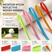 Sangle en sangle de nylon imitation côtelée épaisse réfléchissante couleur personnalisée pour collier de chien, laisse pour animal, sac, vêtement, accessoires textiles de maison