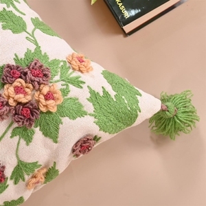 High Quality 18X18 Square Tufted Pillowcase Printed Designer Cushion <b>Covers</b> with Tassels for <b>Sofa</b> Car Living Room Home Use - Product Image 3
