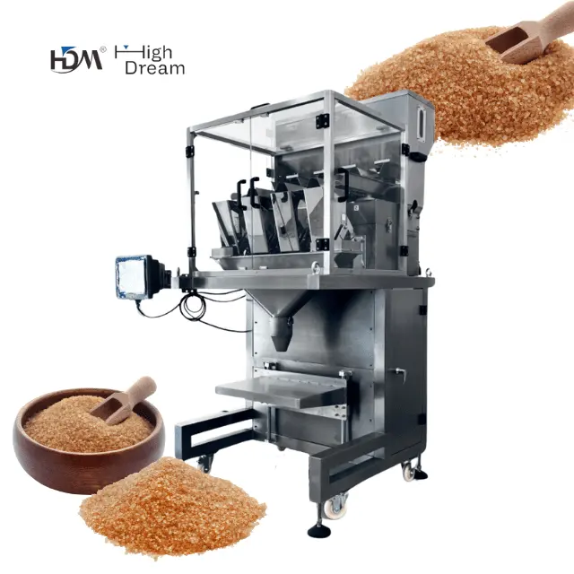 Brown Sugar Salt Powder Sachets 2   4 Head Linear Multihead Combination Weigher For Small Business