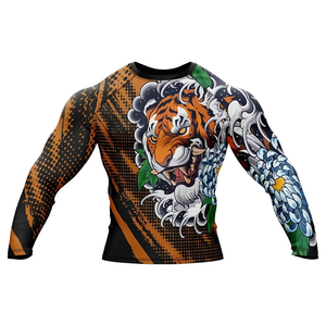 Custom Logo High Quality Wholesale Plain Jiu Jitsu Fitness Shirts Printed Short & long Sleeve Mma for Men Bjj Rashguard Rash - Product Image 1