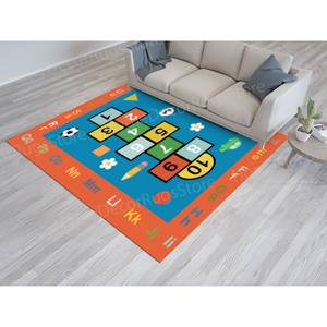 <b>Alphabet</b> Patchwork <b>Printed</b> Wool Rug Eco-Friendly Traditional Play Room & Kids Room Rug with Latex Backing - Product Image 4