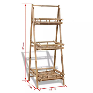 Étagère pliable en bambou Supports de rangement en bois et supports d'échelle Étagères pliantes en bambou toutes saisons - Product Image 4