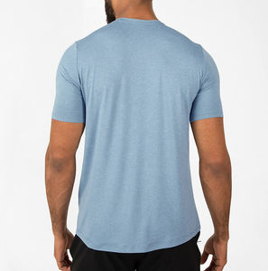 กล้ามเนื้อแบบกําหนดเองพอดีบางเสื้อยืดเปล่าธรรมดาเสื้อยืดดริฟิตพื้นฐานผู้ชาย - Product Image 2