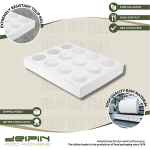 Hecho en Italia Papel personalizable Desechable Blanco Tulipán Taza Bandeja Cupcake Contenedor Muffin Cesta Diferentes tamaños - Product Image 3