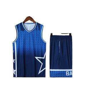Ventes en gros de maillots de basket-ball personnalisés vierges, design étoile, maillot de basket-ball bleu et rose, uniforme pour hommes, enfants, femmes, équipe, club, vêtements - Product Image 2