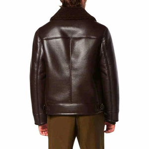 Blouson de moto en cuir d'agneau pour homme, hiver 2026, fermeture éclair, respirant, grande taille, écologique, coupe-vent, service OEM, vente en gros à bas prix - Product Image 3