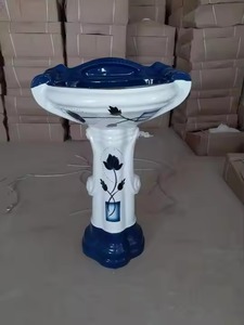 Lavabos de salle de bains à montage sur robinet de forme ronde pour usage domestique Lavabo sur pied Lavabo en céramique Lavabo de salle de bains - Product Image 2