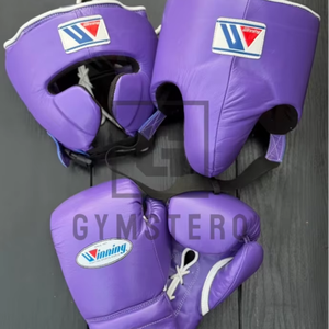 Ensemble de boxe en cuir sur mesure de haute qualité avec gants de boxe professionnels, protège-tête et protection de l'aine - Product Image 1