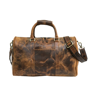 Buffalo Traveler Bolso de lona de fin de semana de cuero genuino Gran capacidad Equipaje de calidad premium Cierre de cremallera Poliéster para viajes - Product Image 1