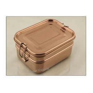 Boîte à lunch empilable en acier inoxydable robuste couvercle hermétique 1 couche Bento conteneur de stockage des aliments utilisation de bureau meilleur prix - Product Image 1