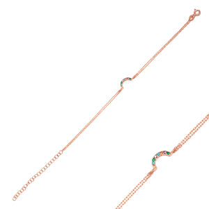 Lindo diseño mezcla CZ piedra hecha a mano 925 plata esterlina encanto pulsera venta al por mayor joyería turca artesanía - Product Image 6