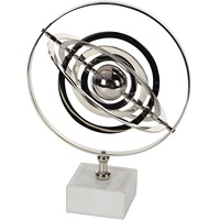 Décoratif nautique armillaire métal artisanat cadran solaire nautique sphère armillaire globe avec base en marbre à vendre
