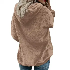 Full Custom Plus Size Wholesale Fuzzy Plus Size Women's Winter Fluffy <b>Fur</b> Sweatshirt <b>Hoodie</b> Jumper Cardigan Hooded Tops Pullover - Product Image 5