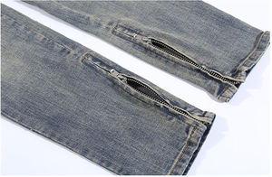 2025 nouveau produit hommes pantalons maigres Badge jean hommes à la mode genou trou Denim Jogging pantalon haute qualité hommes jean - Product Image 5
