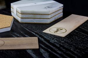 Luxury Handmade Classic Eco-Friendly Wood Resin Coasters Glitter Swirl Custom <b>Epoxy</b> Stone Drink Mats for Elegant <b>Table</b> Decor - Product Image 2