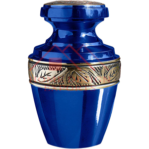 แจกันขี้เถ้ามนุษย์สีฟ้ามันวาว - Product Image 1