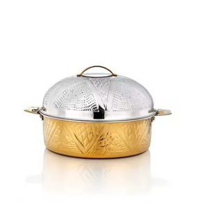 Hotpot plateado de estilo lujoso para mantener la comida caliente, organizador de bodas, utensilios, mesa de cena, plato para servir comida - Product Image 6