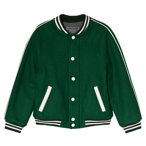 Chaqueta Bomber Unisex de Lana Ecológica, Impermeable y Cortavientos, con Mangas de Cuero, Estilo Urbano, Logotipo Personalizado OEM - Product Image 2