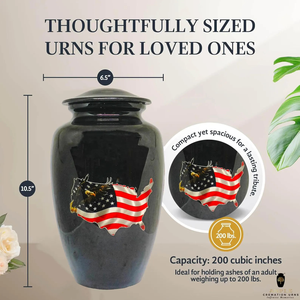 Diseño de bandera de país, urna de cremación hecha a mano, urnas conmemorativas de aluminio recubiertas de Meena, grande y recuerdo, grabable a prueba de fugas - Product Image 5