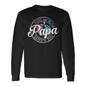 T-shirt à manches longues pour future maman ou papa, rose ou bleu, pour révélation du sexe du bébé, idéal pour les fêtes prénatales - Product Image 1