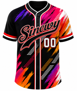 Maillot de baseball Sinewy personnalisé avec nom et numéro, impression par sublimation, évacuation de l'humidité, unisexe, adulte, manches courtes, toutes saisons - Product Image 2
