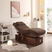 Lit de soin électrique de luxe avec chauffage, éclairage LED et armoire de rangement pour salon de beauté, spa, clinique - Vente en gros directe usine