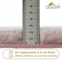 Tapis d'intérieur DarianA en fausse fourrure douce en tweed, poils de 2,3 cm, antidérapant, avec support en maille 3D, lavable en machine