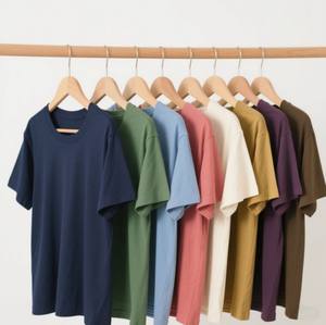 Venta al por mayor de algodón pesado de gran tamaño Drop Shoulder T-shirts para hombres de calidad de lujo personalizado de talla grande logotipo frontal Casual 100% de punto - Product Image 1