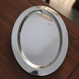 Bandeja de Acero Inoxidable Puro Plateada de Primera Calidad, Apta para Lavavajillas, Diseño de Cocina, para Bodas, Restaurantes, Platos - Product Image 1