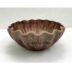 Eco Friendly Modern Fancy Round <b>Large</b> Resin Fruit and Salad <b>Bowls</b> Top Quality Handmade White Swirl <b>Serving</b> <b>Bowls</b> In White Color - Product Image 4