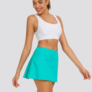 กระโปรงเทนนิสเอวสูงสำหรับผู้หญิงโลโก้ด้านหน้าตามสั่งกางเกงกีฬาพร้อมกางเกงขาสั้นระบายอากาศและกระเป๋าตาข่ายเป็นมิตรกับสิ่งแวดล้อม - Product Image 6