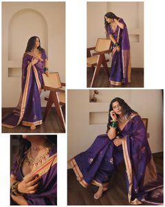 Nuevos saris orgánicos Banarasi para bodas indias íntimas y grandes Sari de exportador indio - Product Image 3