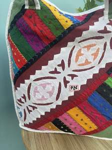 Handmade Cotton Quilted Tote <b>Bag</b> for Women <b>Patchwork</b> Printed Grocery Beach or Shopping - Product Image 4