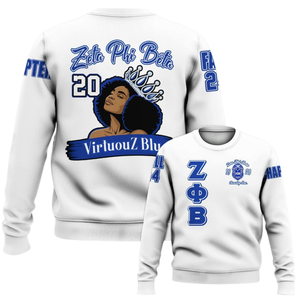 Sweat-shirt à col rond pour femme Zeta Phi Beta Sorority, bleu 1920, lettres grecques brodées - Product Image 6