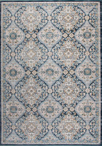 Tapis Loraven moderne tissé à la machine, motif géométrique vintage, surface au toucher coton, mélange polyester-PP à poils ras - Product Image 3