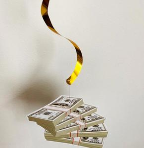 Oro dinero colgando remolinos decoraciones billete de <span class=keywords><strong>dólar</strong></span> <span class=keywords><strong>moneda</strong></span> símbolo techo remolinos arroyos decoración niño niñ<span class=keywords><strong>a</strong></span> cumpleaños fiesta suministros - Product Image 3