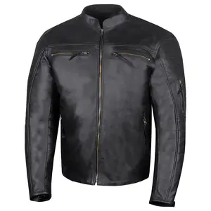 Premium Buffalo Leather Motorcycle Jacket Vented Flexible Ce Armor Removable Liner Inside Pockets Suit