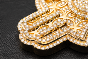 จี้เพชรโมอิสเพชรสีเหลืองทอง14kt ทันสมัยเครื่องประดับแฟชั่นสำหรับผู้ชายและผู้หญิงเครื่องประดับแนวฮิปฮอปปาร์ตี้ - Product Image 2