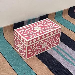 Best Price Bone Inlay Rectangle Gift <b>Box</b> Blue <b>Floral</b> Pattern Eco-Friendly Modern Design Decorative Jewelry Storage <b>Box</b> Indian - Product Image 1