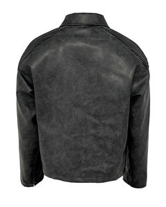 Chaquetas de moto de cuero originales en blanco liso gris Vintage de alta calidad para hombre 2025 - Product Image 6