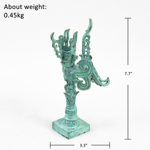 Sculpture artisanale chinoise ancienne en bronze, tête humaine et <span class=keywords><strong>corps</strong></span> d'oiseau, style mystérieux, créature rituelle mythique, décoration de luxe pour la maison - Product Image 6