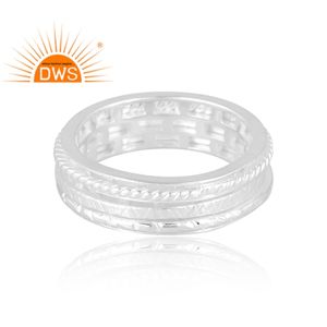 Nuevo diseño de anillo de banda de plata esterlina, joyería de diseño personalizado para mujer, regalo para ella. - Product Image 2