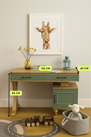 Bureau d'étude moderne et ergonomique Arion Kids Gulsun avec corps en MDF et pieds en bois, design d'espace de travail pour l'utilisation d'ordinateurs